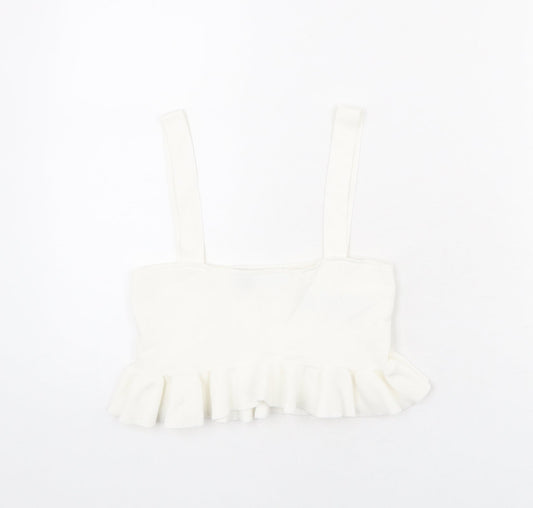 Womens UK Size S Zara Ivory Cropped Tank