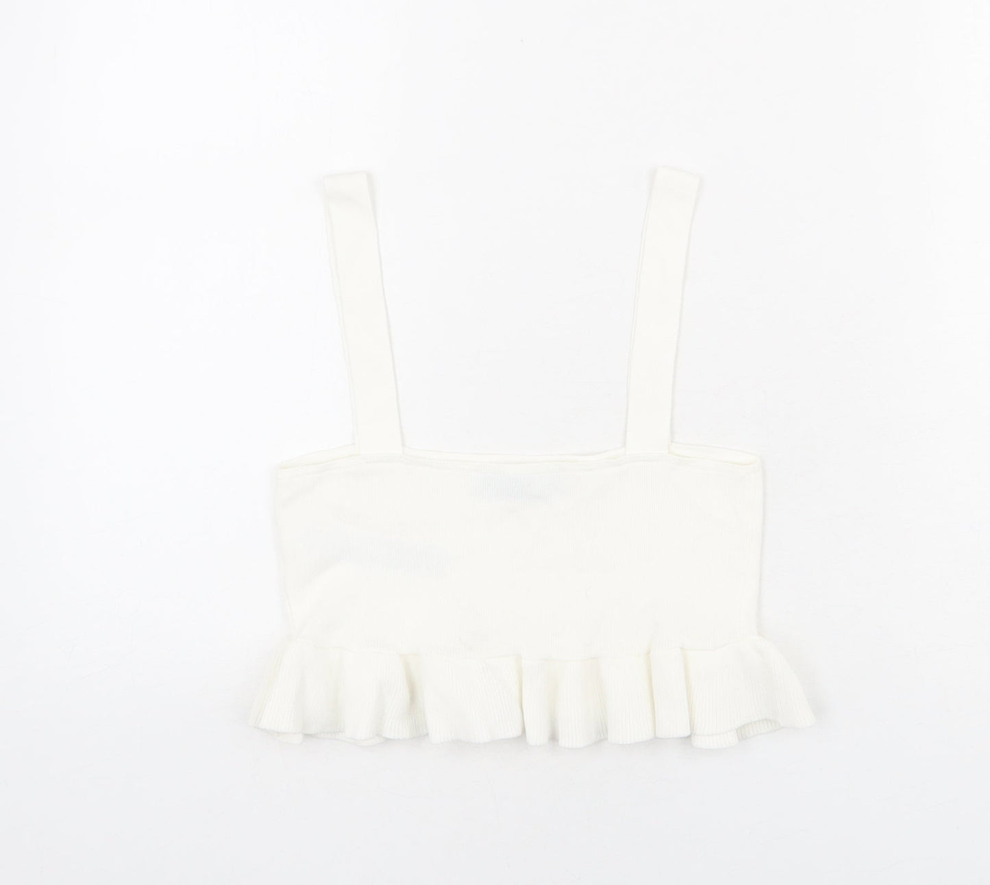 Womens UK Size S Zara Ivory Cropped Tank