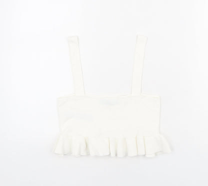 Womens UK Size S Zara Ivory Cropped Tank