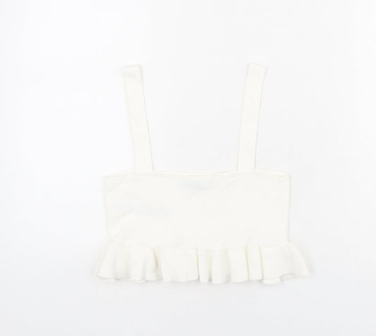 Womens UK Size S Zara Ivory Cropped Tank
