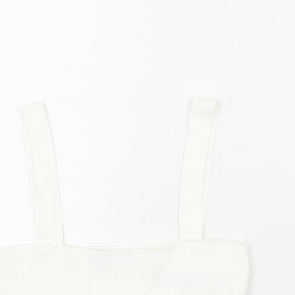 Womens UK Size S Zara Ivory Cropped Tank