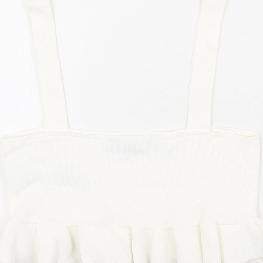 Womens UK Size S Zara Ivory Cropped Tank