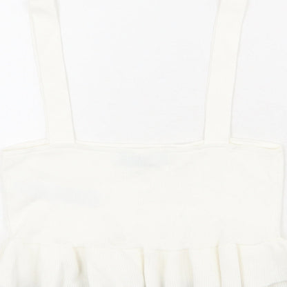 Womens UK Size S Zara Ivory Cropped Tank