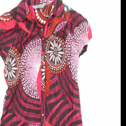 Red Herring Womens Multicoloured Geometric Polyester Shirt Dress Size 8 Collared Button
