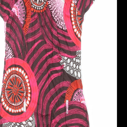 Red Herring Womens Multicoloured Geometric Polyester Shirt Dress Size 8 Collared Button