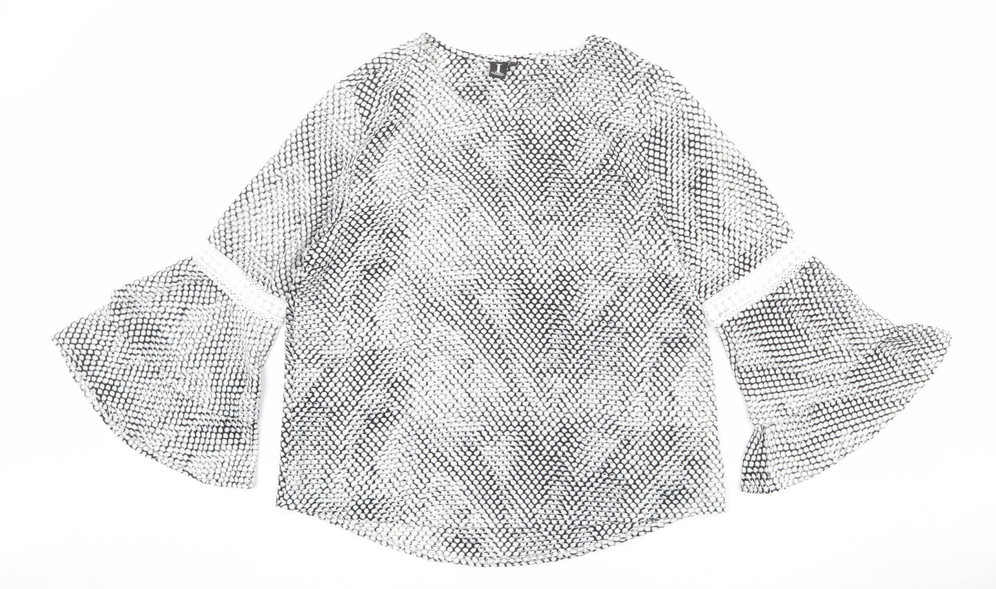 Womens UK Size L Izabel London White Jersey Blouse