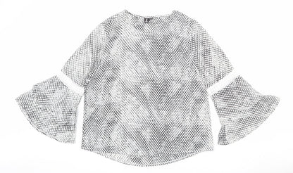 Womens UK Size L Izabel London White Jersey Blouse