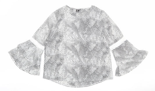 Womens UK Size L Izabel London White Jersey Blouse