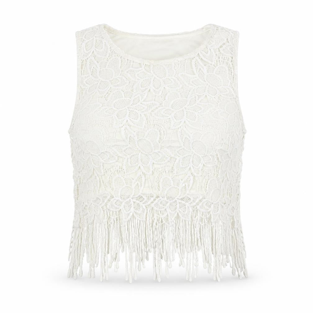 Womens UK Size 14 Quiz White Cropped Tank