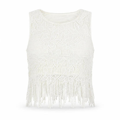 Womens UK Size 14 Quiz White Cropped Tank