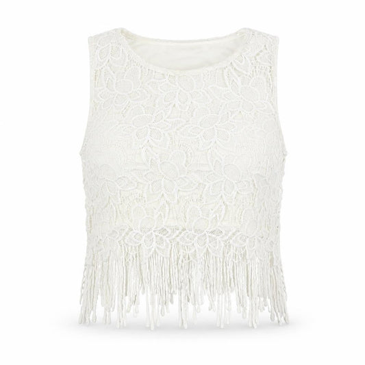 Womens UK Size 14 Quiz White Cropped Tank