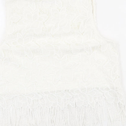 Womens UK Size 14 Quiz White Cropped Tank