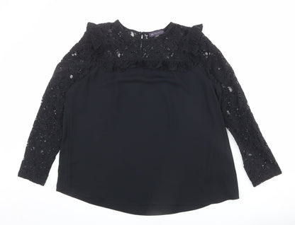 Womens UK Size 12 Marks and Spencer Black Basic Blouse