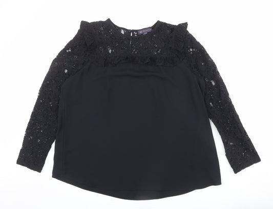 Womens UK Size 12 Marks and Spencer Black Basic Blouse