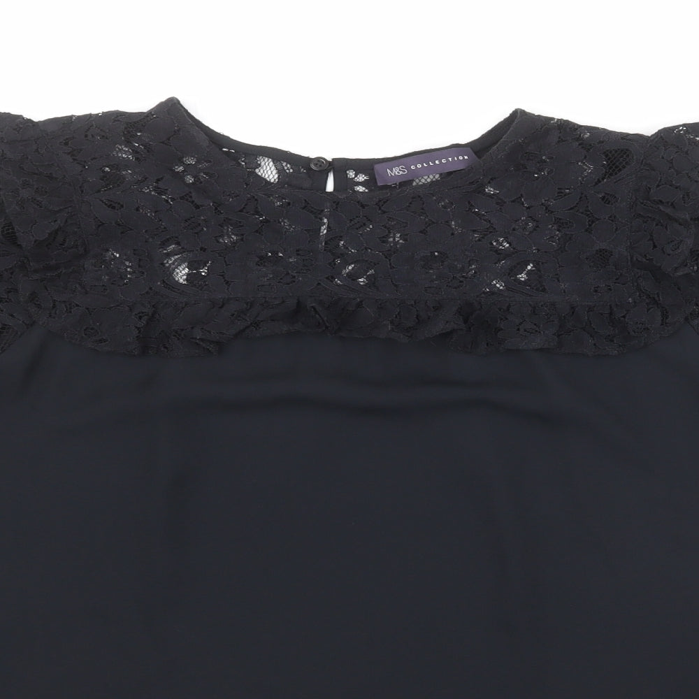 Womens UK Size 12 Marks and Spencer Black Basic Blouse