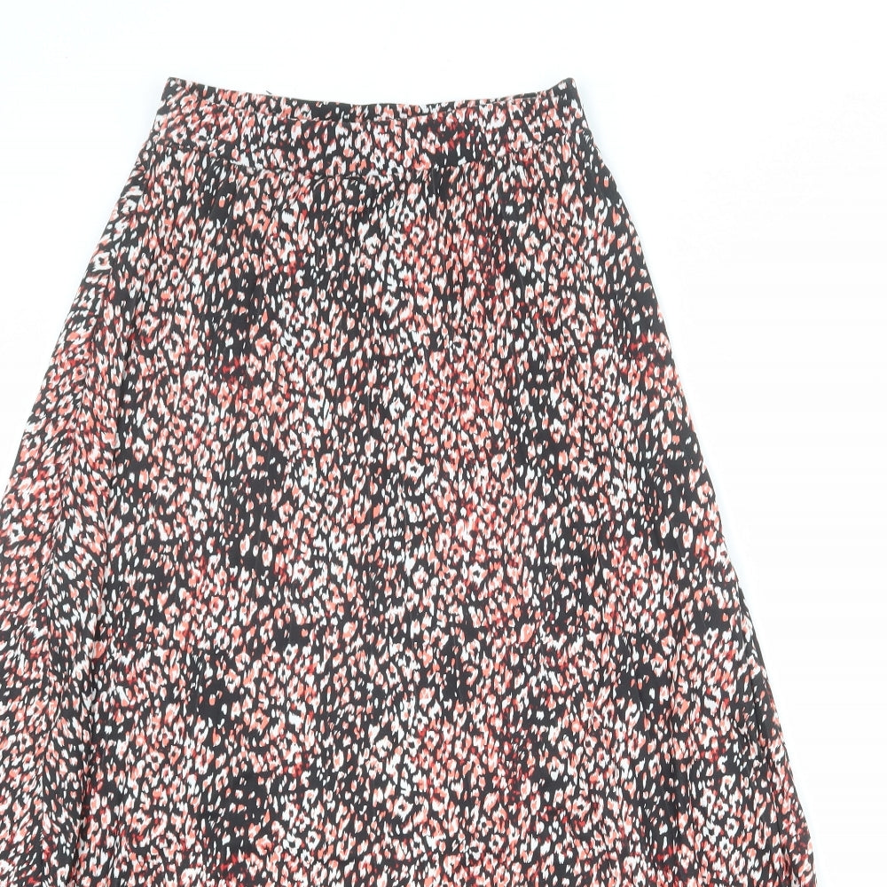 Marks and Spencer Womens Multicoloured Animal Print Polyester A-Line Skirt Size 6 - Leopard pattern