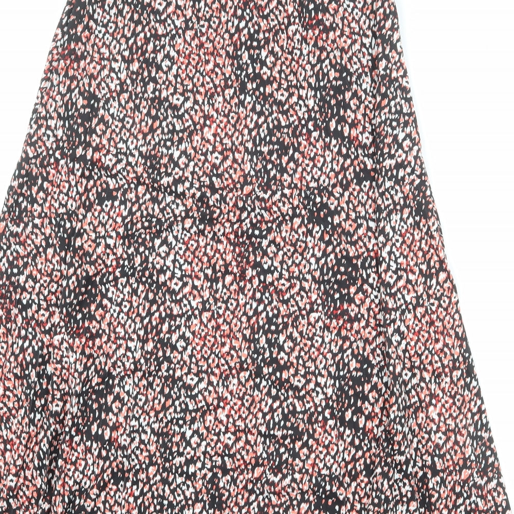 Marks and Spencer Womens Multicoloured Animal Print Polyester A-Line Skirt Size 6 - Leopard pattern