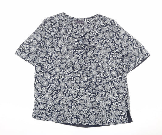 Womens UK Size 14 Marks and Spencer Blue Basic Blouse