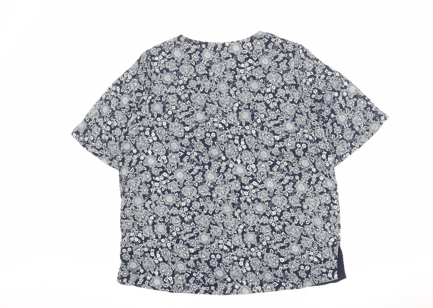 Womens UK Size 14 Marks and Spencer Blue Basic Blouse