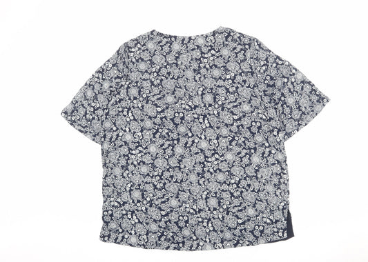 Womens UK Size 14 Marks and Spencer Blue Basic Blouse