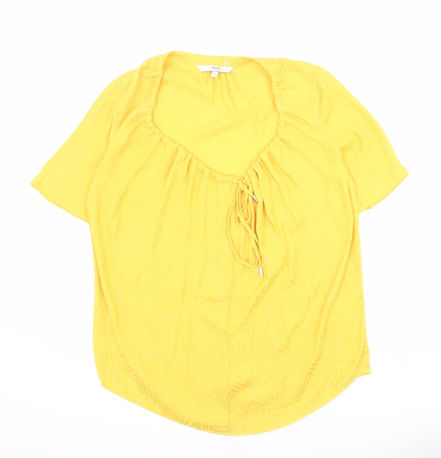 Womens UK Size 8 NEXT Yellow Basic Blouse