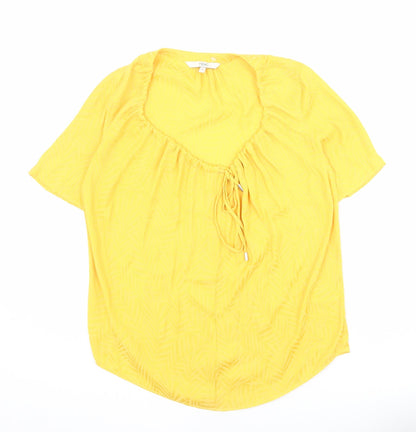 Womens UK Size 8 NEXT Yellow Basic Blouse