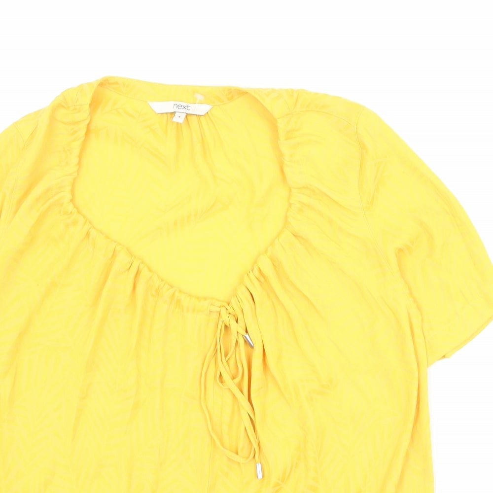 Womens UK Size 8 NEXT Yellow Basic Blouse