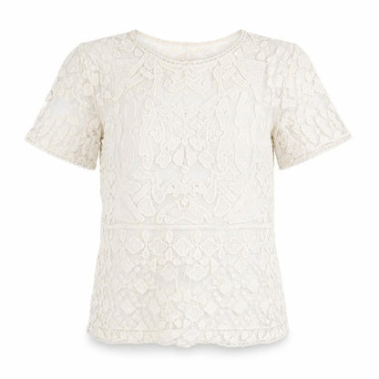 Womens UK Size S JULIE Ivory Basic T-Shirt
