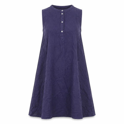 Arienti Womens Blue Polyester A-Line Size 12 V-Neck Button
