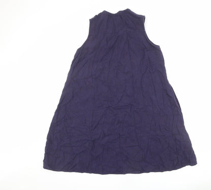Arienti Womens Blue Polyester A-Line Size 12 V-Neck Button