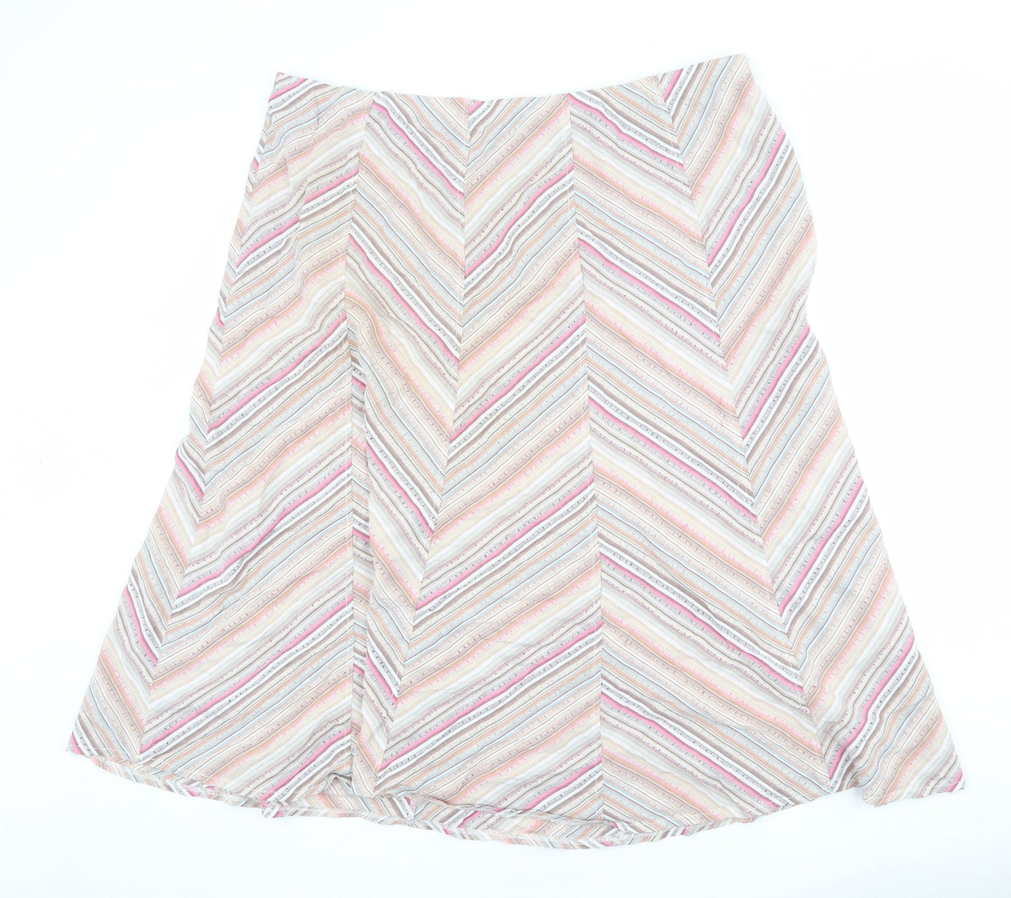 Classic Womens Multicoloured Geometric Cotton Swing Skirt Size 20