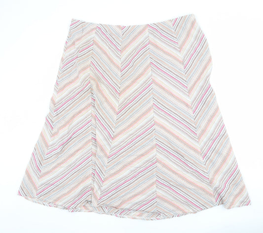 Classic Womens Multicoloured Geometric Cotton Swing Skirt Size 20