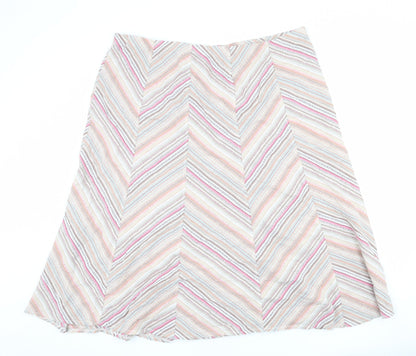 Classic Womens Multicoloured Geometric Cotton Swing Skirt Size 20