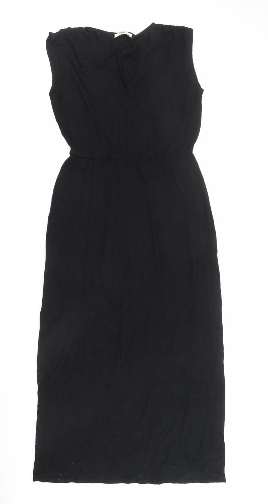 Oasis Womens Black Viscose Maxi Size S V-Neck Pullover