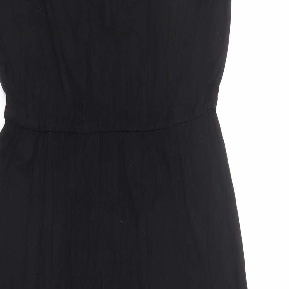 Oasis Womens Black Viscose Maxi Size S V-Neck Pullover