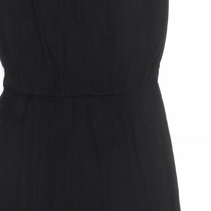 Oasis Womens Black Viscose Maxi Size S V-Neck Pullover