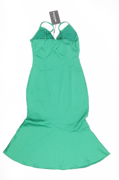 PRETTYLITTLETHING Womens Green Polyester Mermaid Size 8 Sweetheart Zip