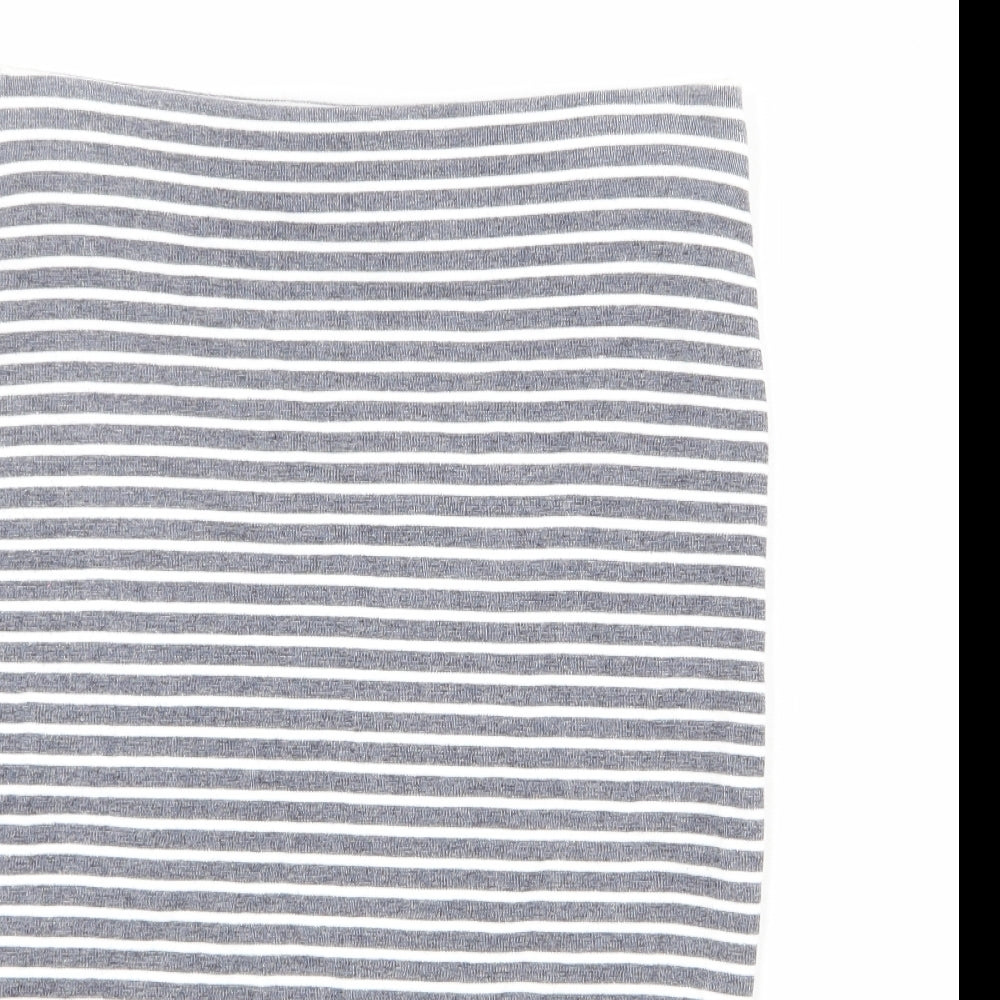 Marks and Spencer Womens Blue Striped Cotton Bandage Skirt Size 12