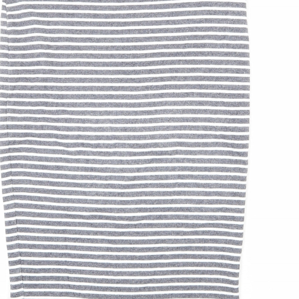 Marks and Spencer Womens Blue Striped Cotton Bandage Skirt Size 12