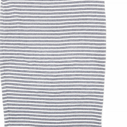 Marks and Spencer Womens Blue Striped Cotton Bandage Skirt Size 12