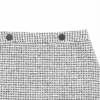Miss Selfridge Womens Grey Geometric Polyester A-Line Skirt Size 12 Zip