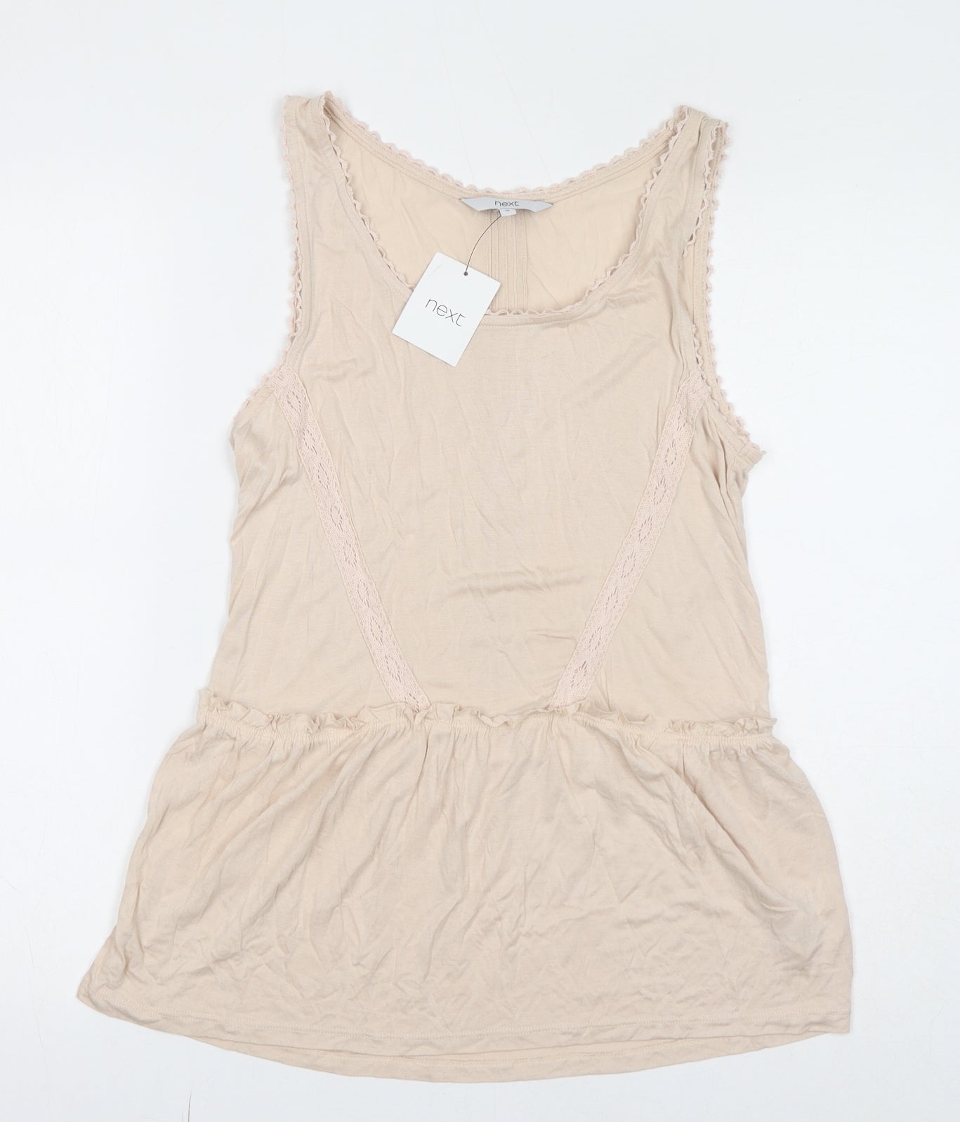 Womens UK Size 10 NEXT Ivory Basic Tank