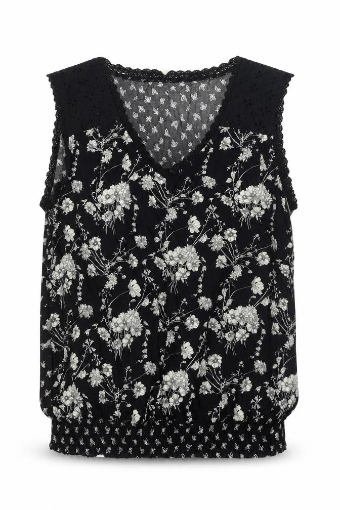 Womens UK Size M SOLITAIRE Black Basic Blouse