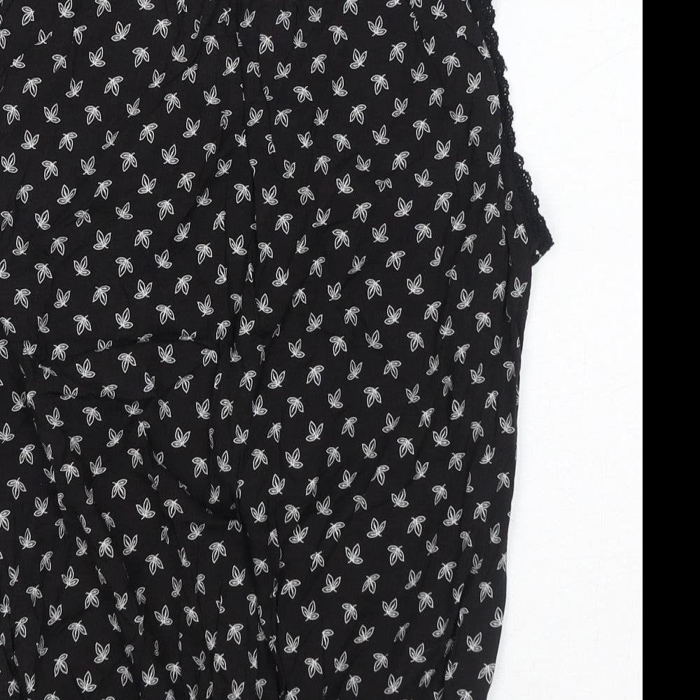Womens UK Size M SOLITAIRE Black Basic Blouse