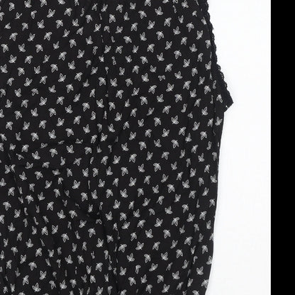 Womens UK Size M SOLITAIRE Black Basic Blouse