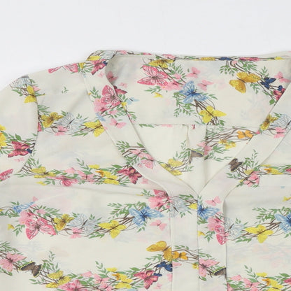 Womens UK Size 10 Oasis White Basic Blouse