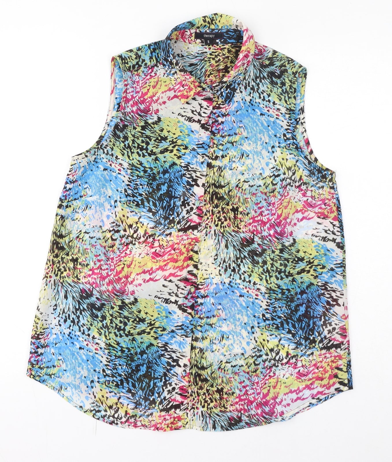 Womens UK Size 8 Therapy Multicoloured Basic Button-Up