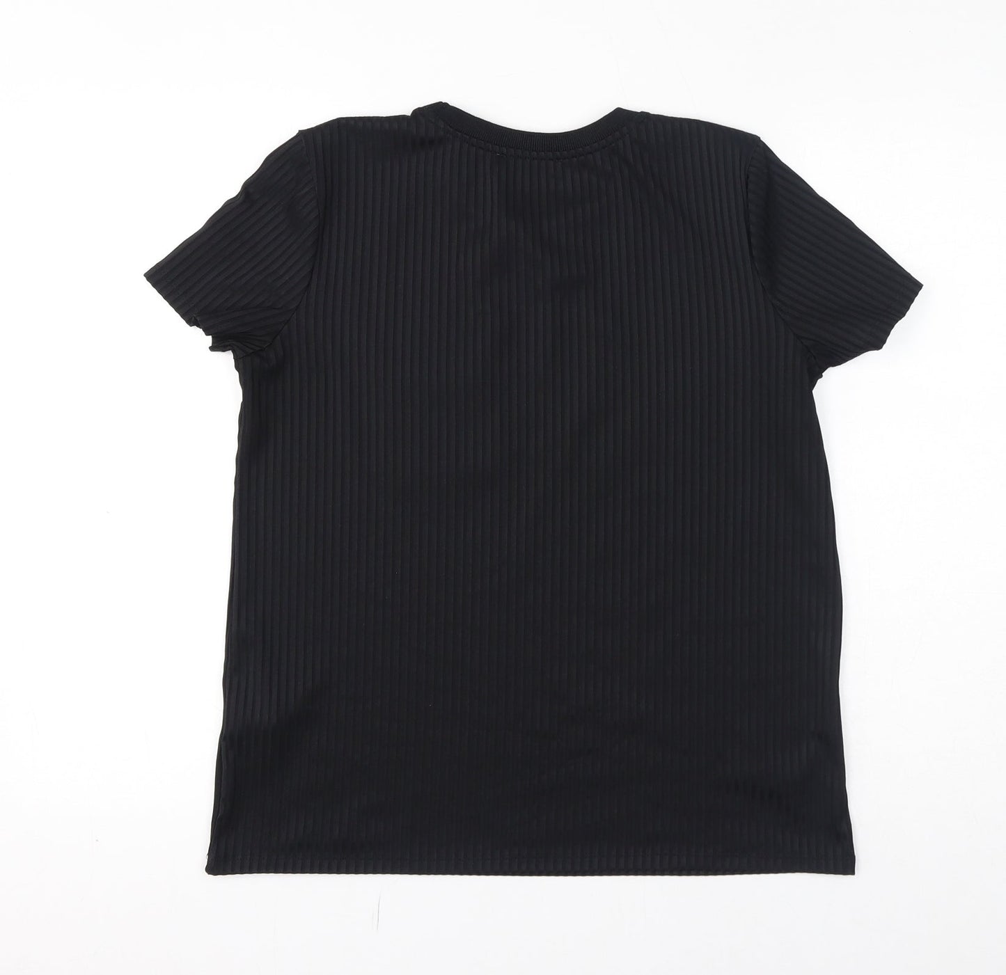 Womens UK Size M Zara Black Basic T-Shirt