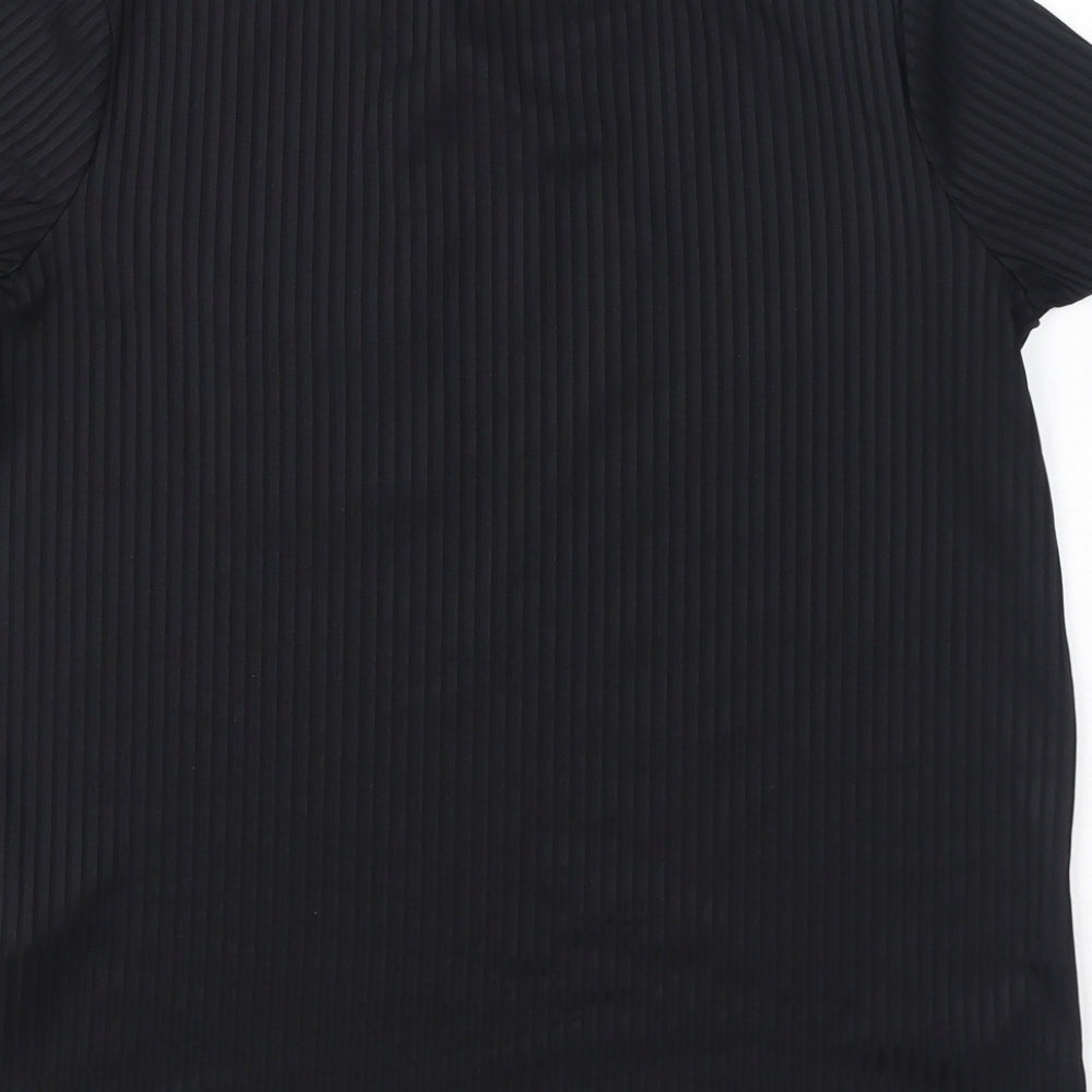 Womens UK Size M Zara Black Basic T-Shirt