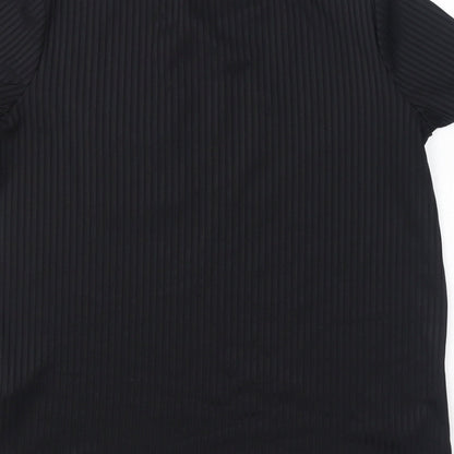 Womens UK Size M Zara Black Basic T-Shirt